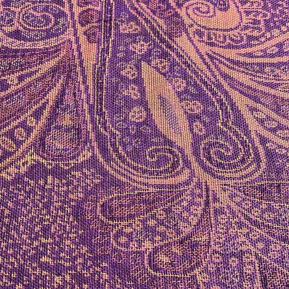 Pashmina Silk Wrap shawl Paisley purple - Picture 7 of 8